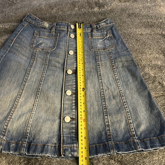 H&M Sz 4 Vintage style Womens Skirt/Blue Denim knee length Skirt/A Line Skirt - Picture 9 of 10